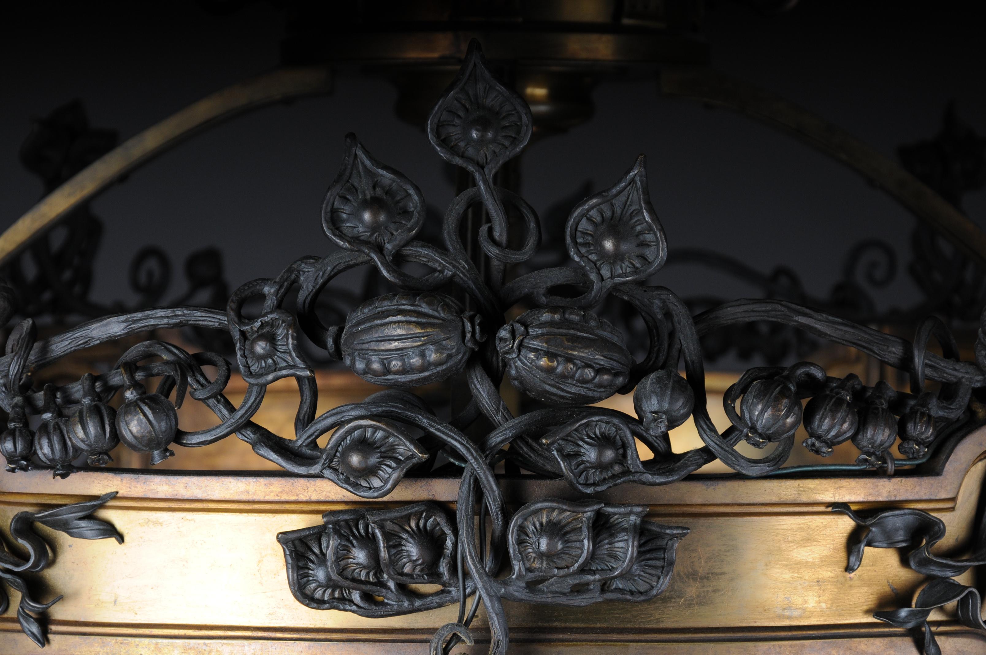 Romanesque Art Nouveau Chandelier Bronze, France, circa 1900 4