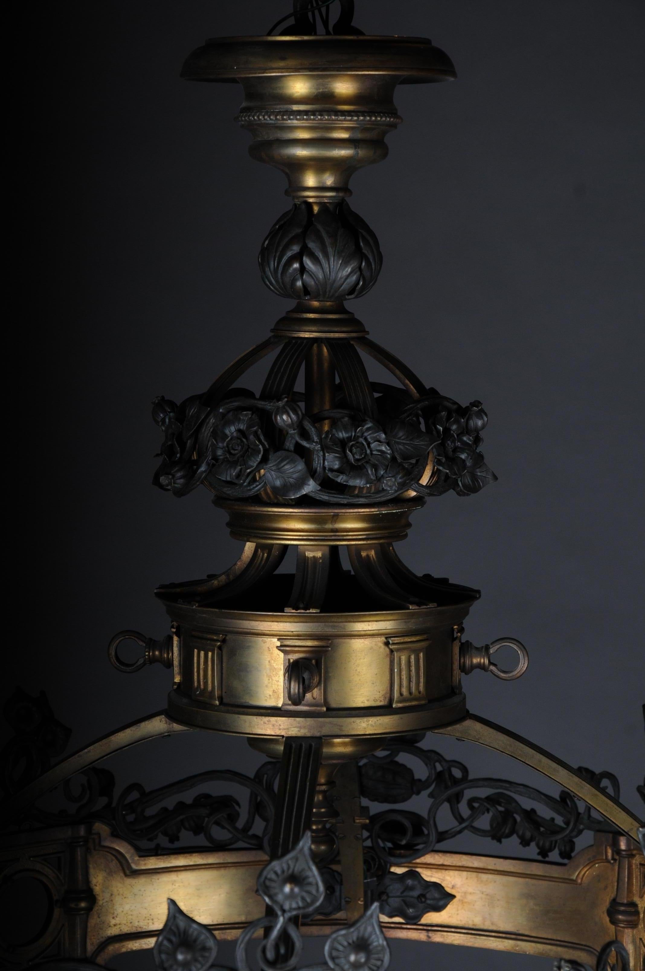 Romanesque Art Nouveau Chandelier Bronze, France, circa 1900 14