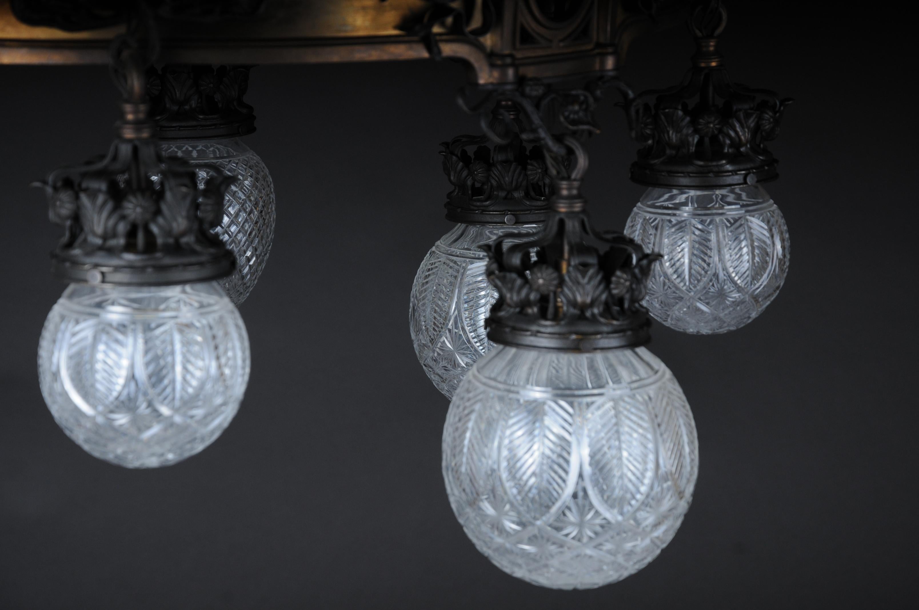 Romanesque Art Nouveau Chandelier Bronze, France, circa 1900 3
