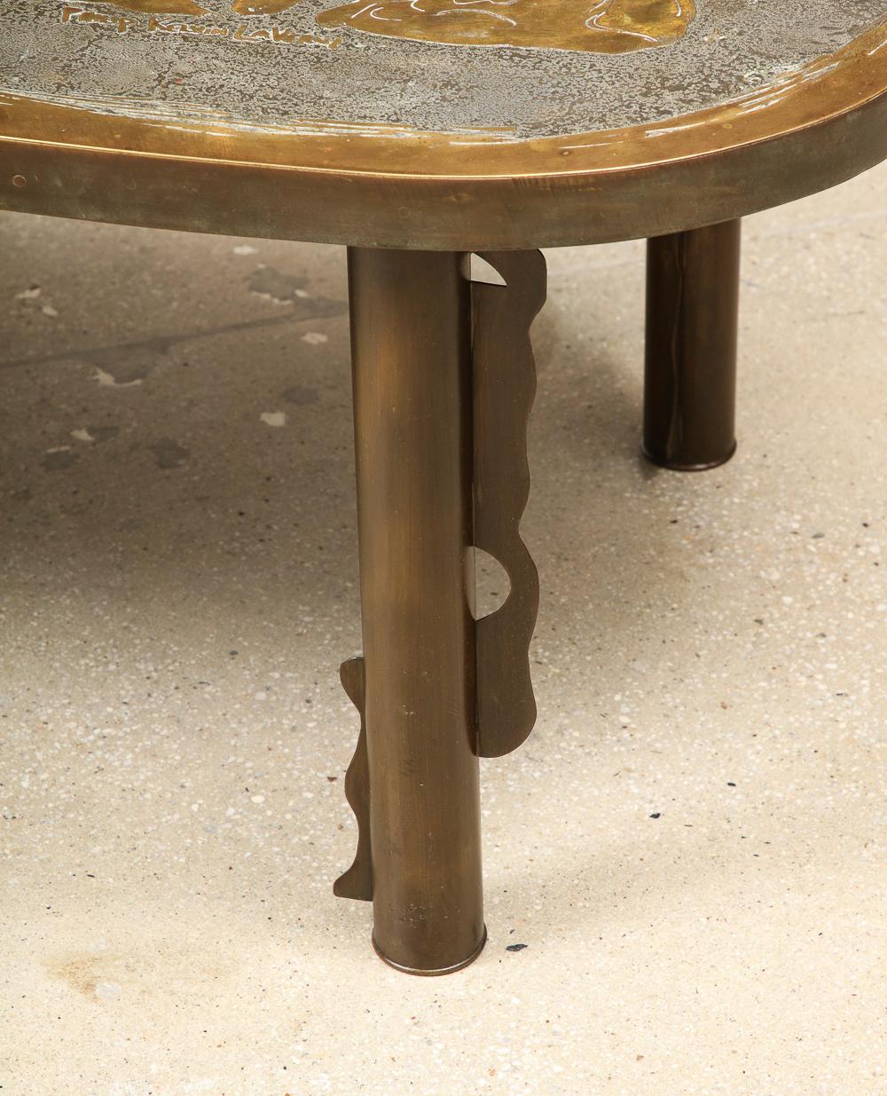 Bronze Romanesque Cocktail Table by Philip & Kelvin LaVerne