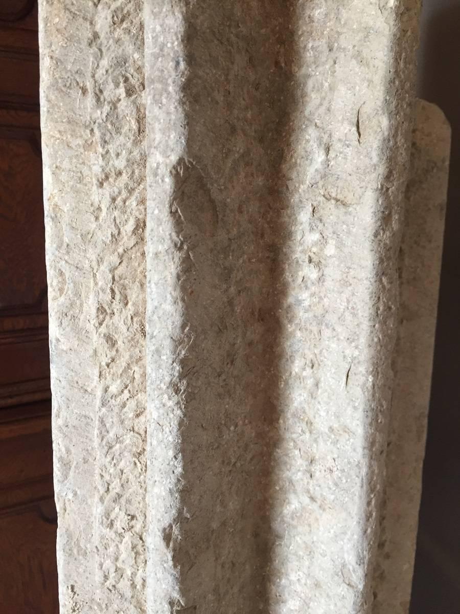 18th Century and Earlier Romanesque Column Stone Architectural Fragment