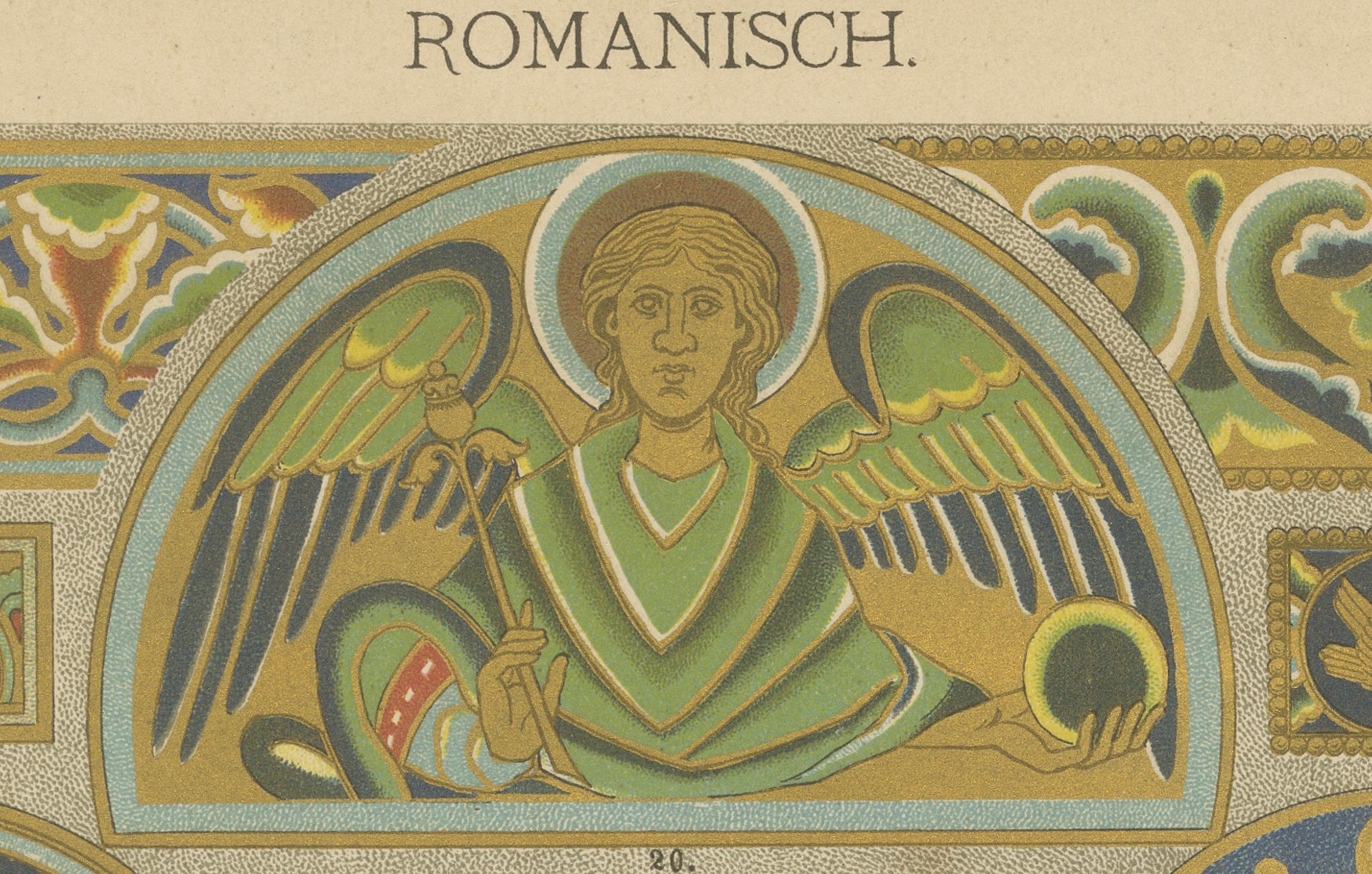 Romanische dekorative Drucke von H. Dolmetsch, 1887, Manuscript- und Wanddrucke im Angebot 3