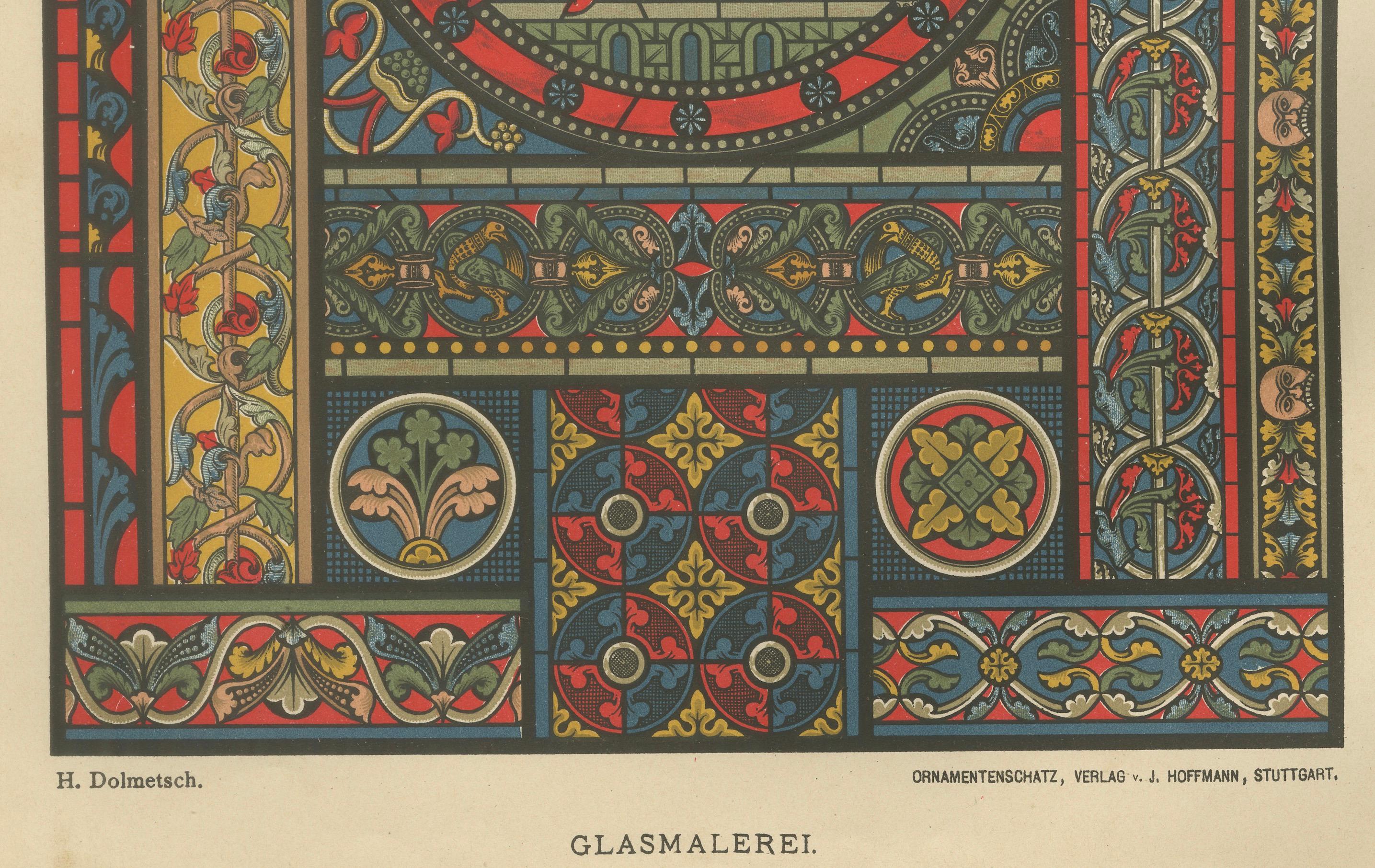 Römisch-gotische Architektur- und Bodendesigns von H. Dolmetsch, um 1887 im Angebot 1
