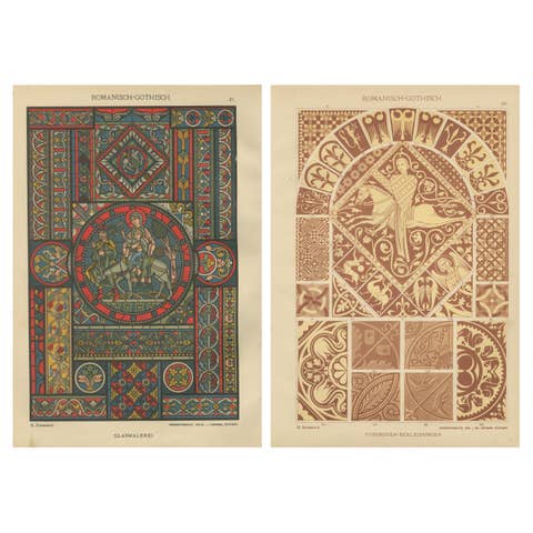 Romanesque-Gothic Architectural and Floor Designs by H. Dolmetsch, c.1887