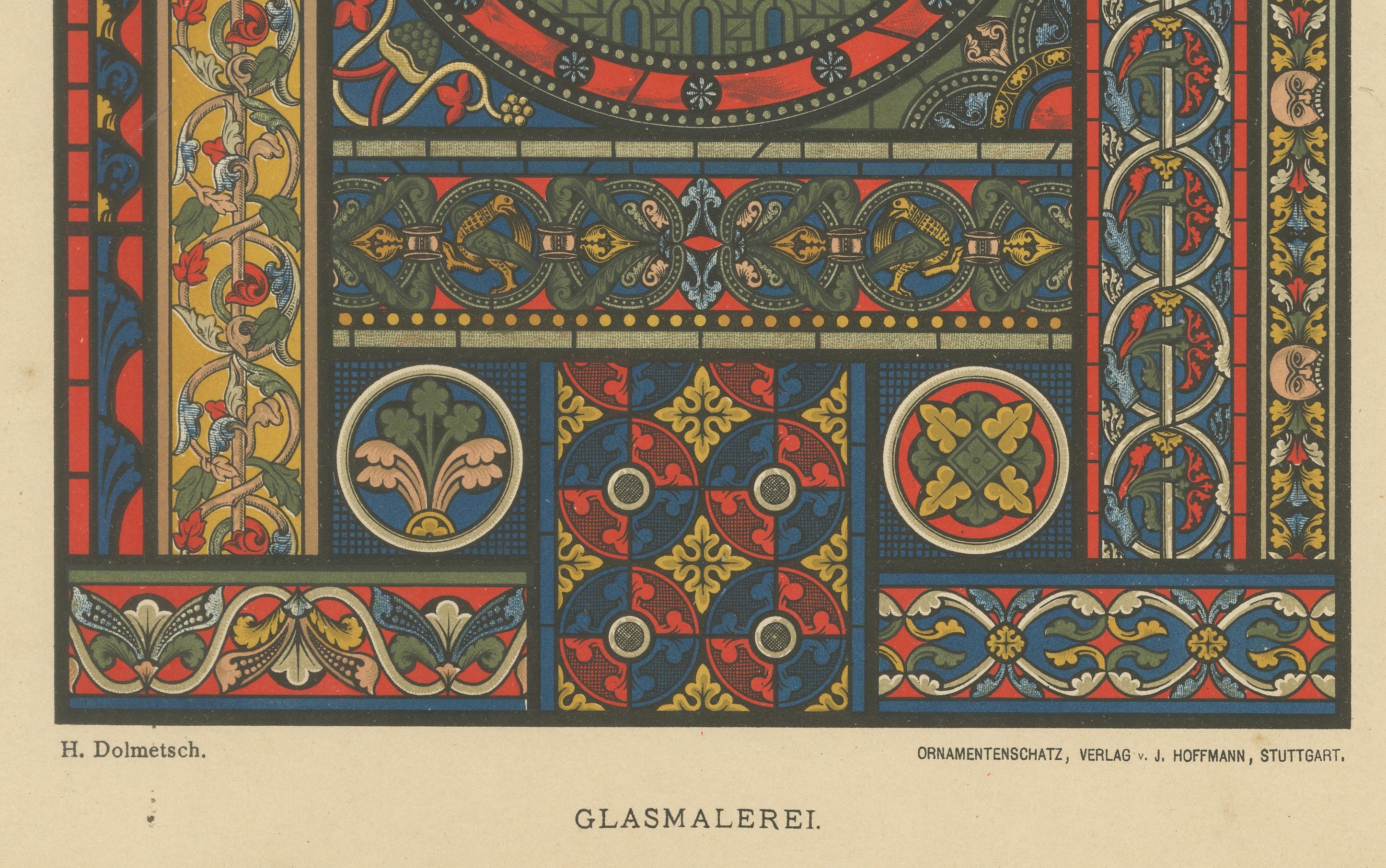 Romanisch-gotische künstlerische Fusion in Ornamentenschatz, 1887 im Angebot 1