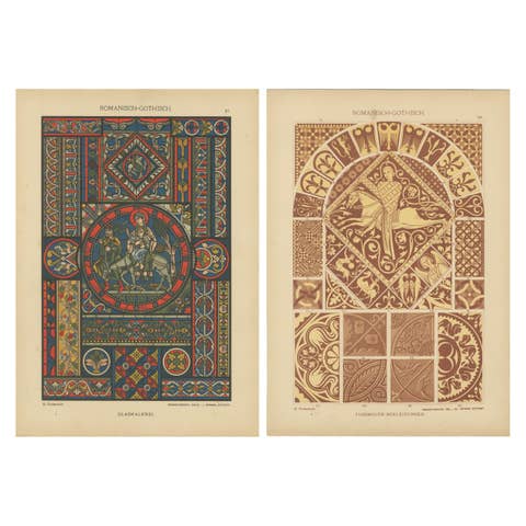 Romanesque-Gothic Artistic Fusion in Ornamentenschatz, 1887