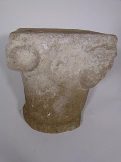 Romanesque Hand Carved Limestone Capital from Spain