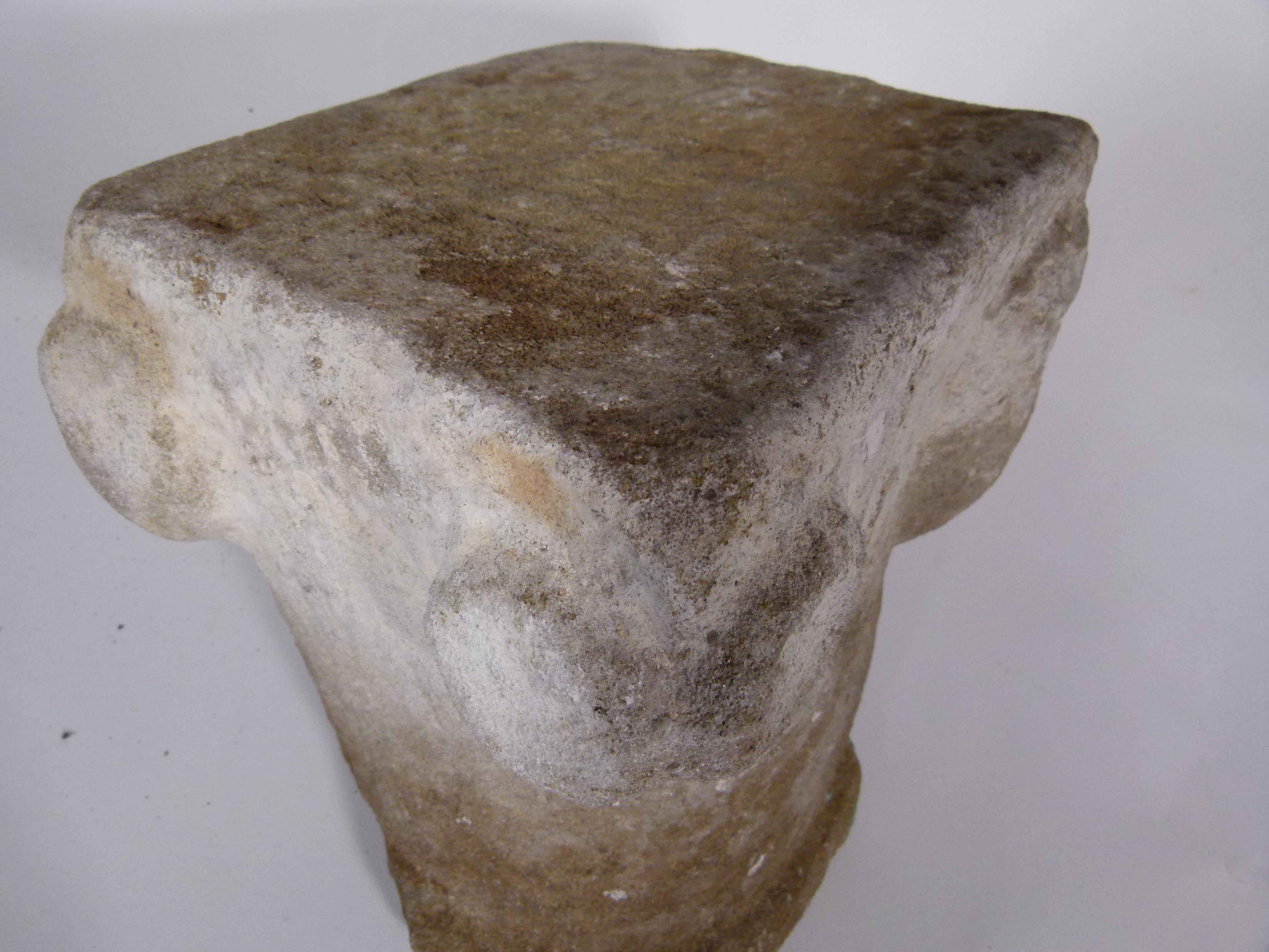 Spanish Romanesque Hand Carved Limestone Capital from Spain