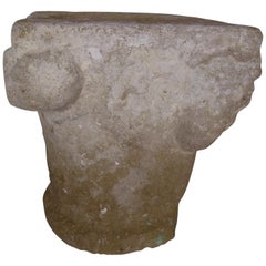 Romanesque Hand Carved Limestone Capital from Spain
