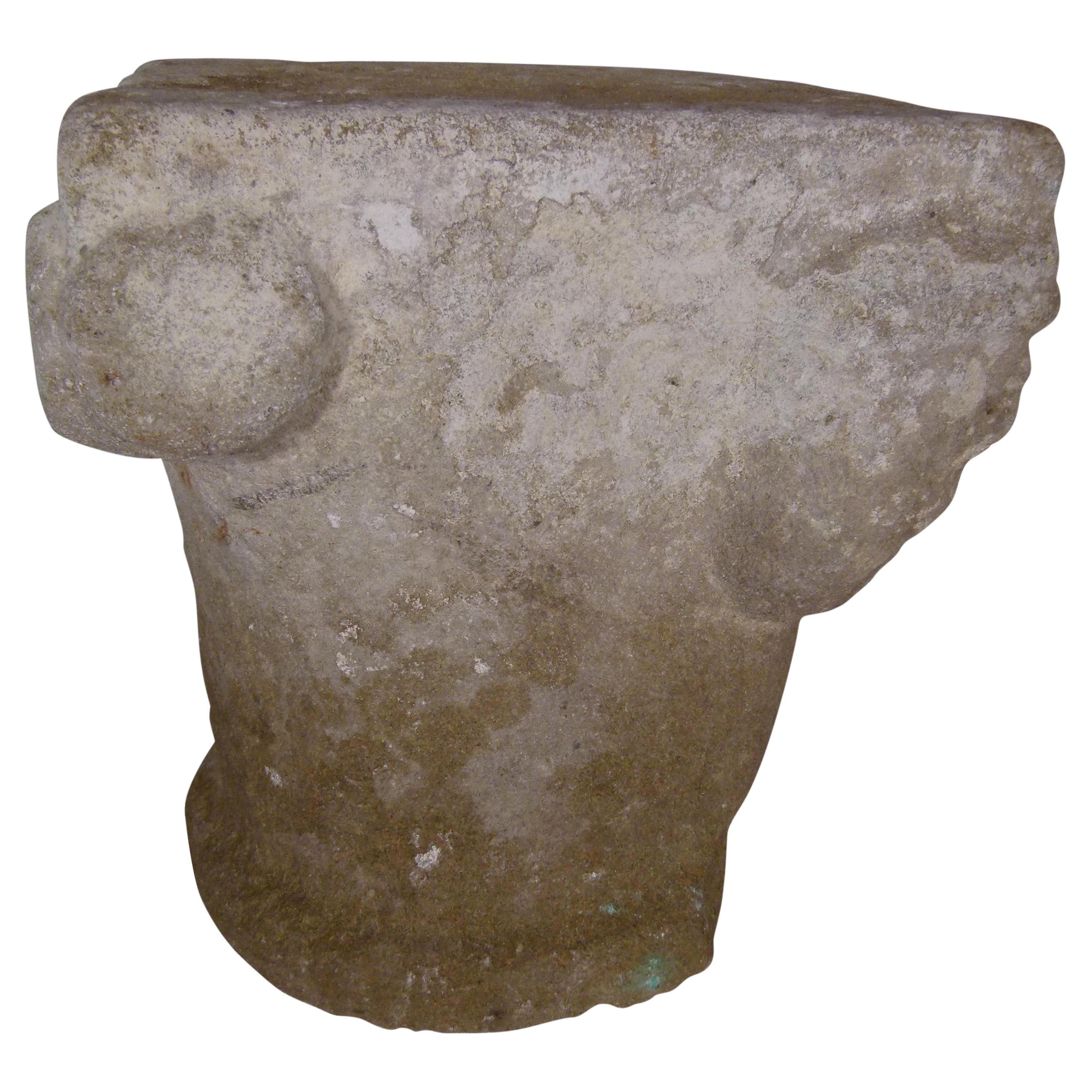 Romanesque Hand Carved Limestone Capital from Spain For Sale