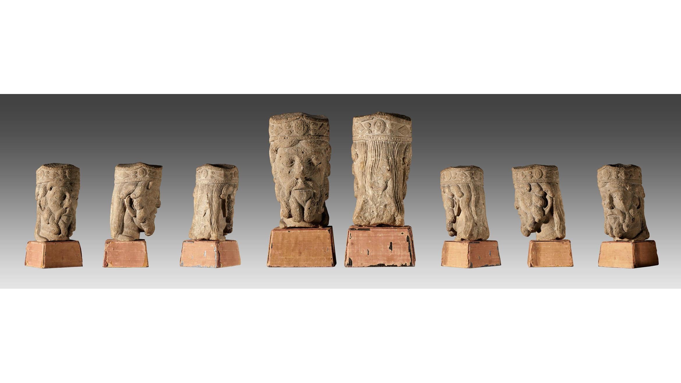Tête de roi romane, française, vers 1100-1200 2