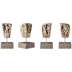 Romanesque 'Labours of the Months' Capital, French, Limestone, circa 1150-1250