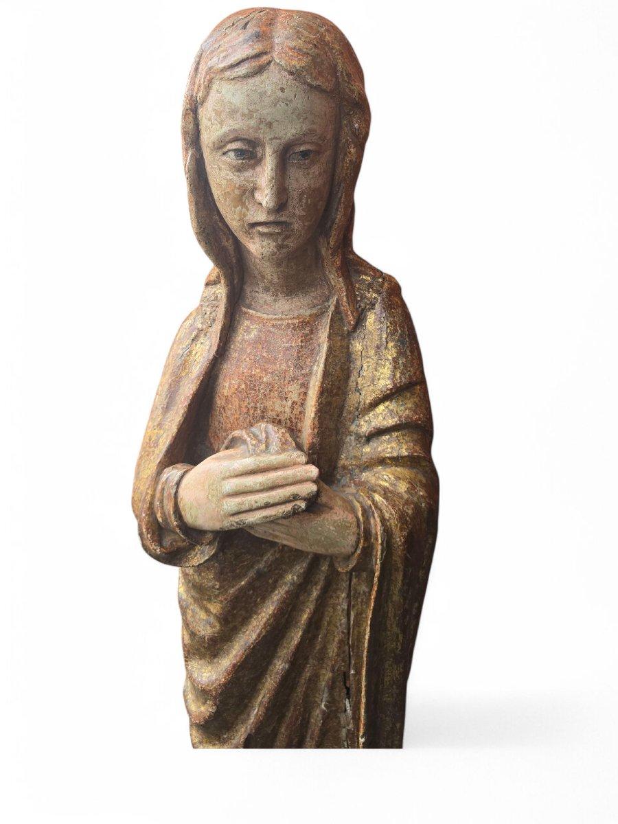 Italian Romanesque Sculpture of the Virgin – 15th Century For Sale