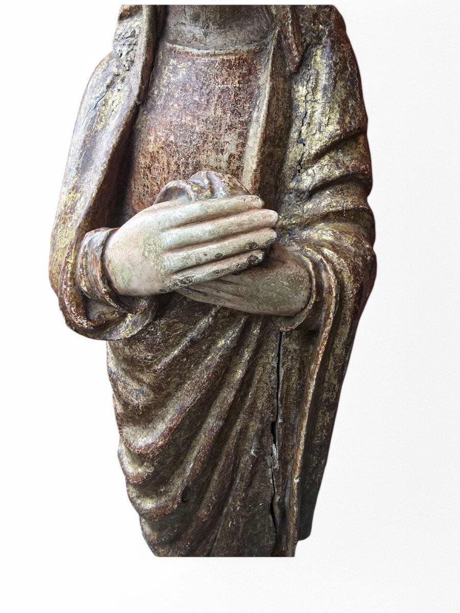 Romanesque Sculpture of the Virgin – 15th Century In Fair Condition For Sale In Madrid, ES