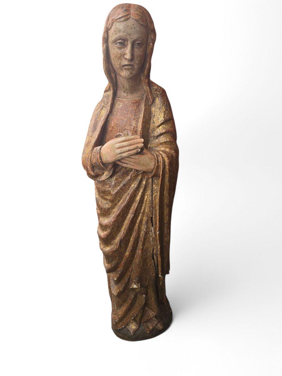 Romanesque Sculpture of the Virgin – 15th Century For Sale 1