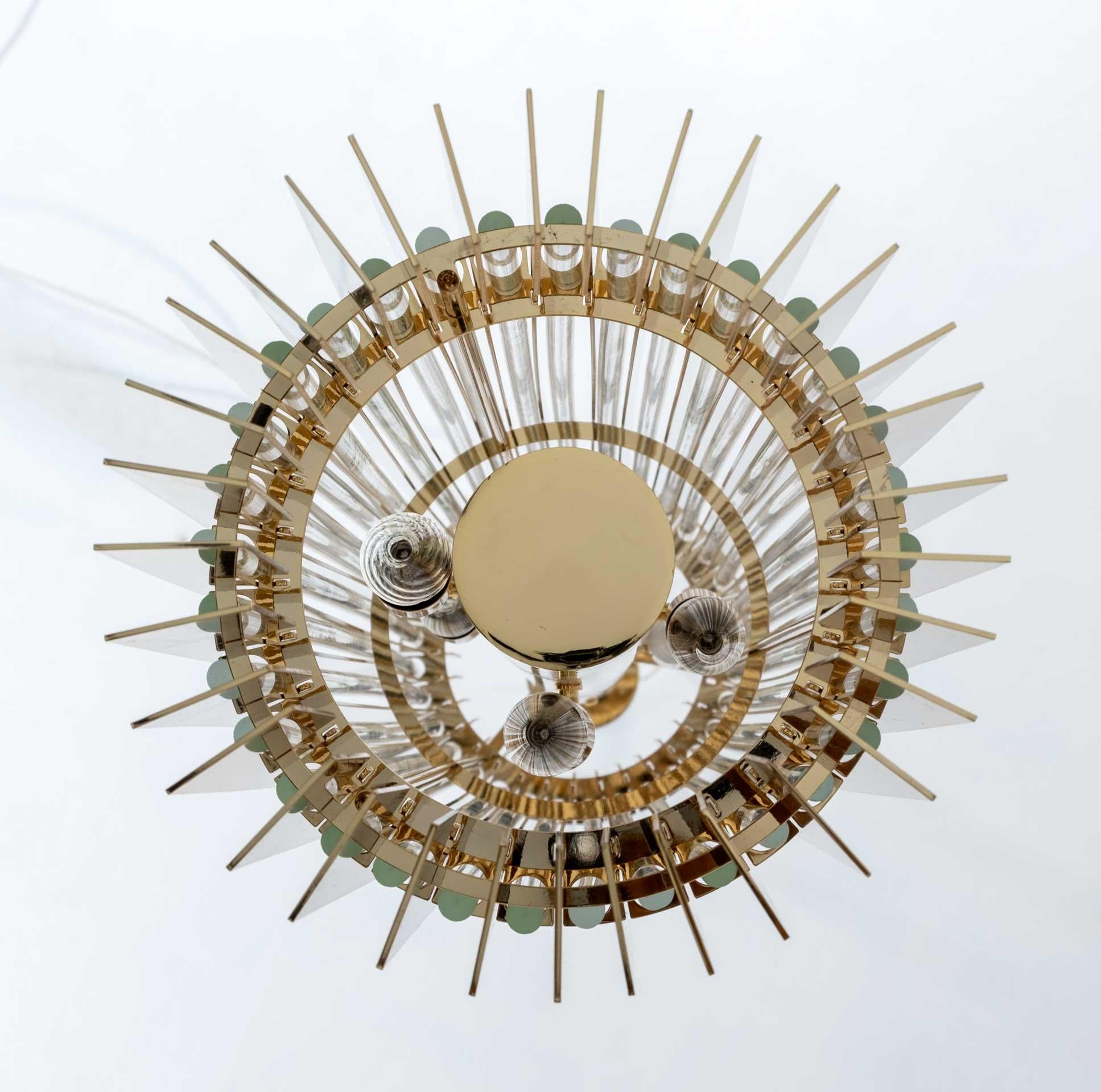 Lampe à suspension Romani Saccati pour Gucci en cristal de Murano en laiton par Studio Design Italia en vente 6