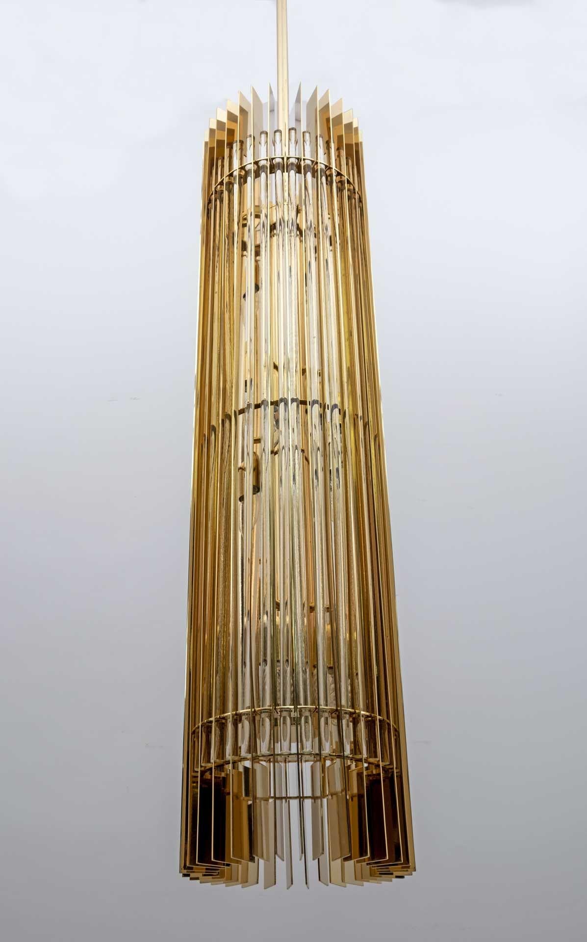 XXIe siècle et contemporain Lampe à suspension Romani Saccati pour Gucci en cristal de Murano en laiton par Studio Design Italia en vente