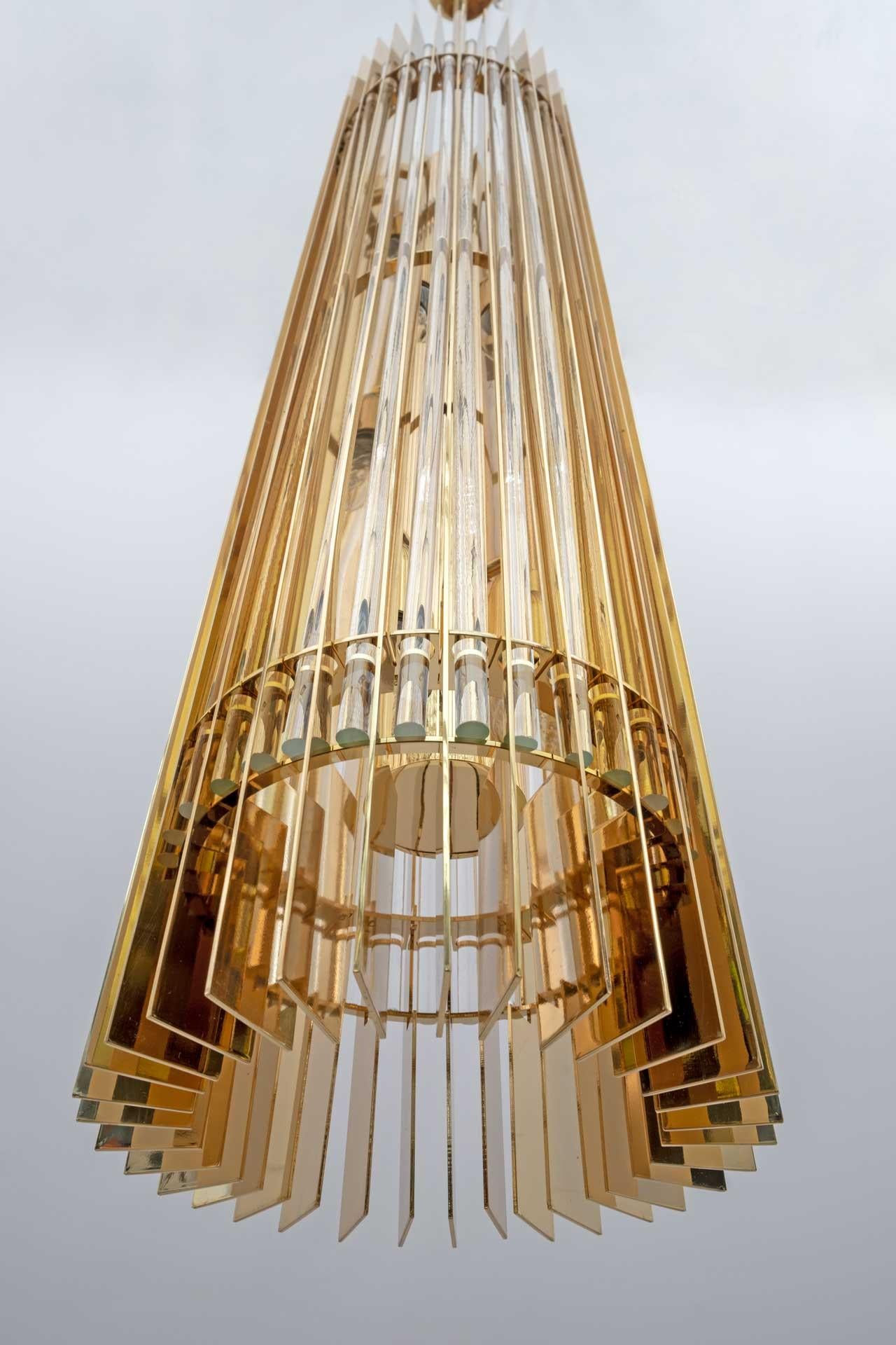 Laiton Lampe à suspension Romani Saccati pour Gucci en cristal de Murano en laiton par Studio Design Italia en vente