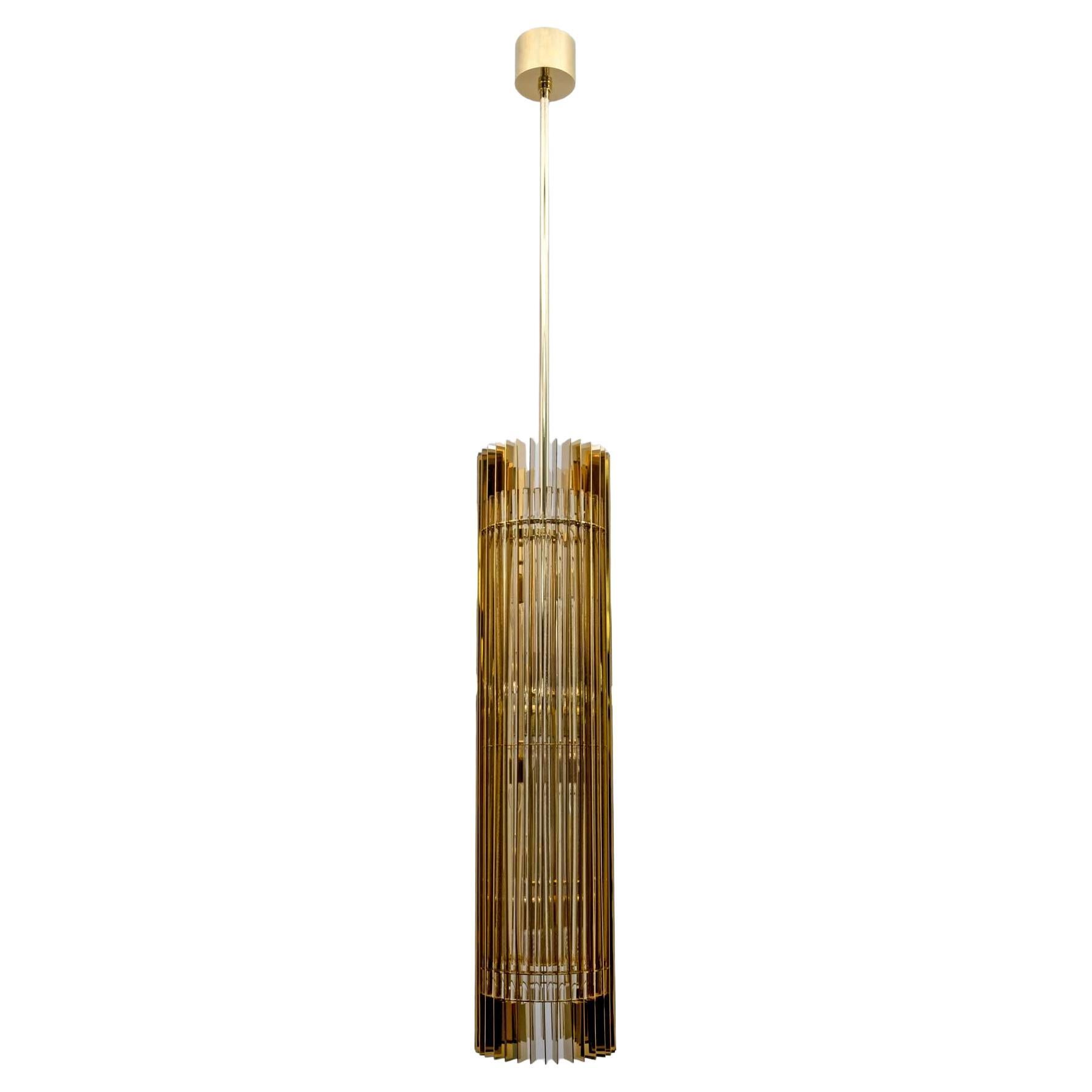 Lampe à suspension Romani Saccati pour Gucci en cristal de Murano en laiton par Studio Design Italia en vente