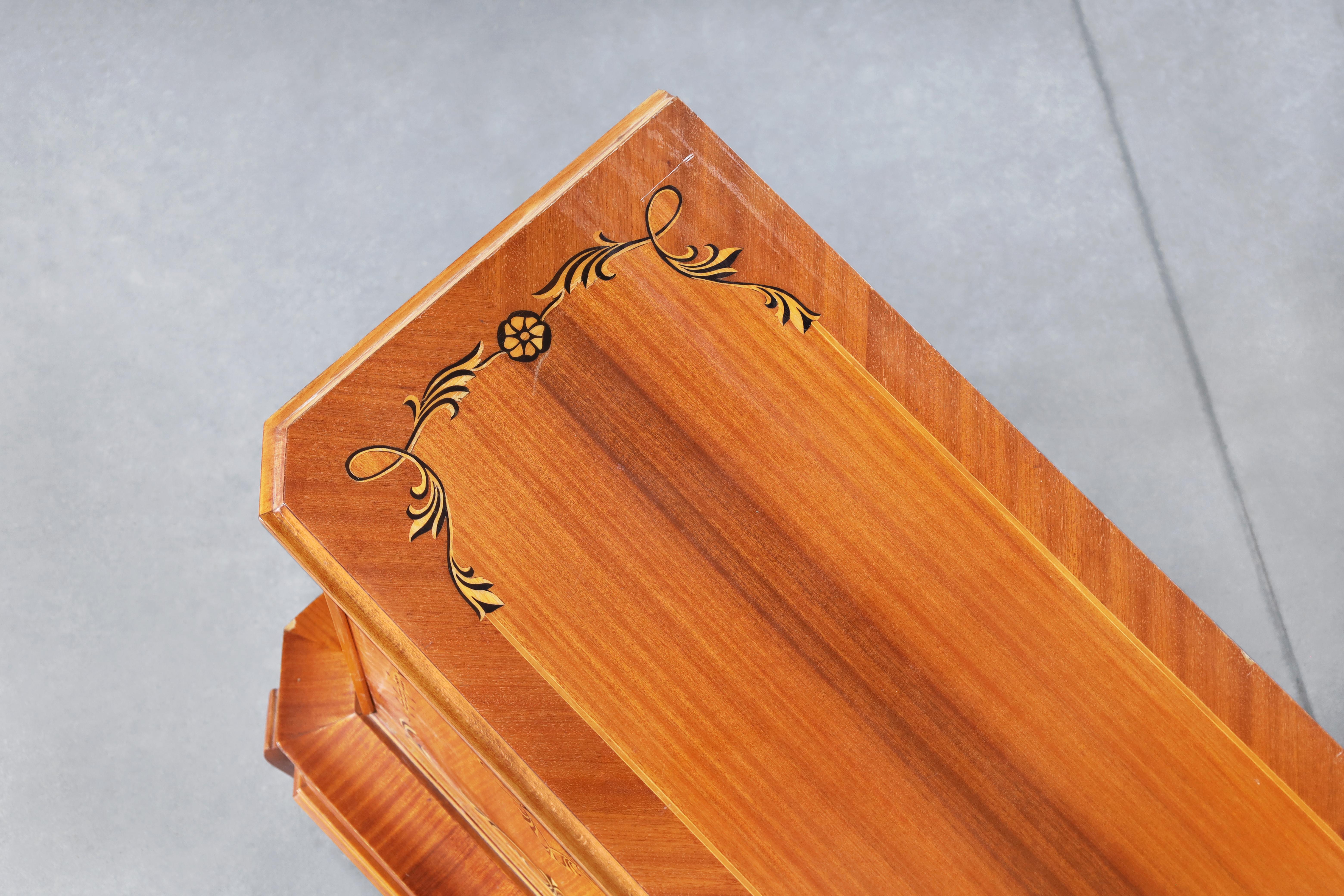 Credenza Art Deco rumena con intarsi in Wood esotico in vendita 6