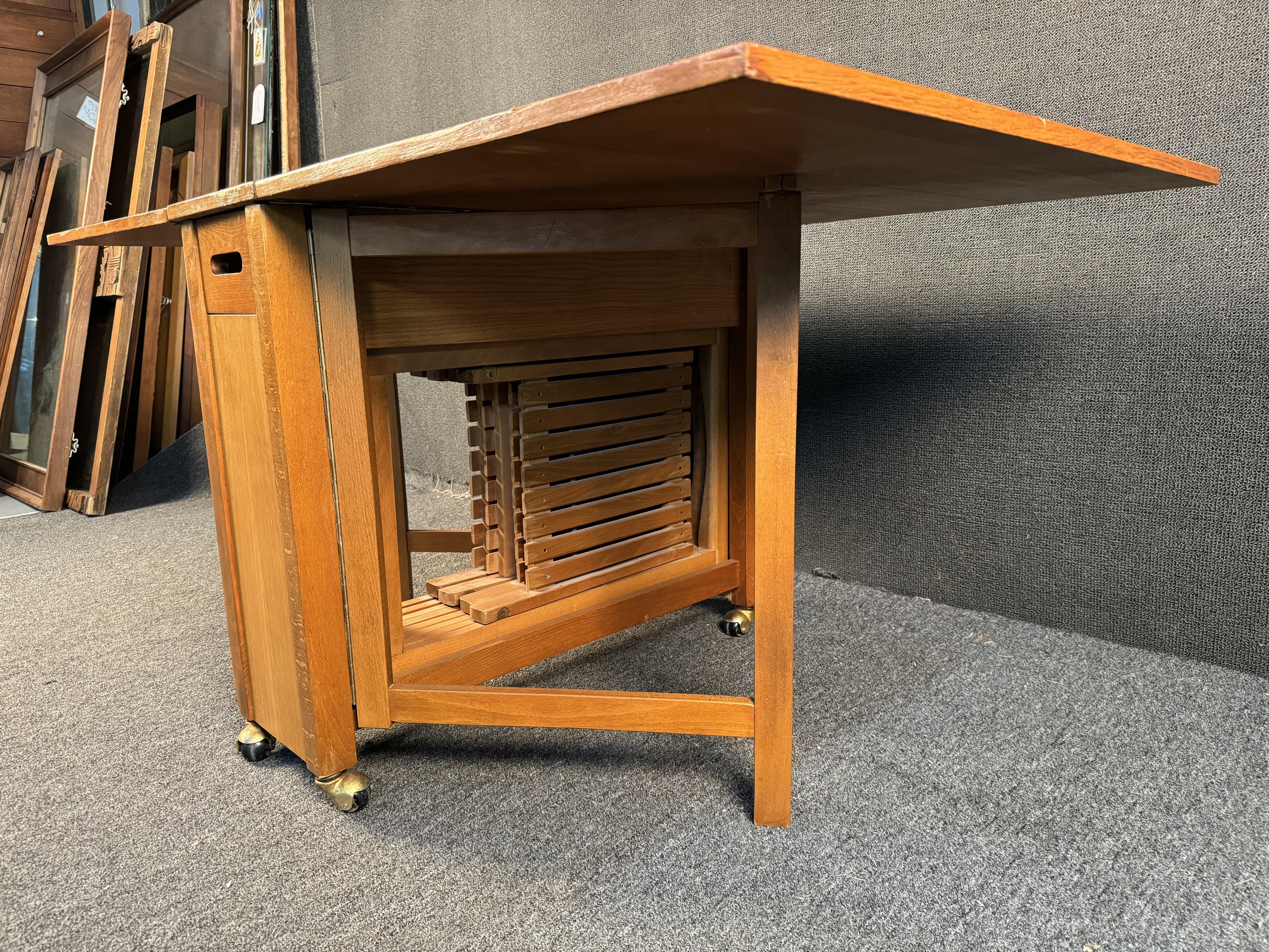 Mid-Century Teak Drop Leaf Dining Set 1