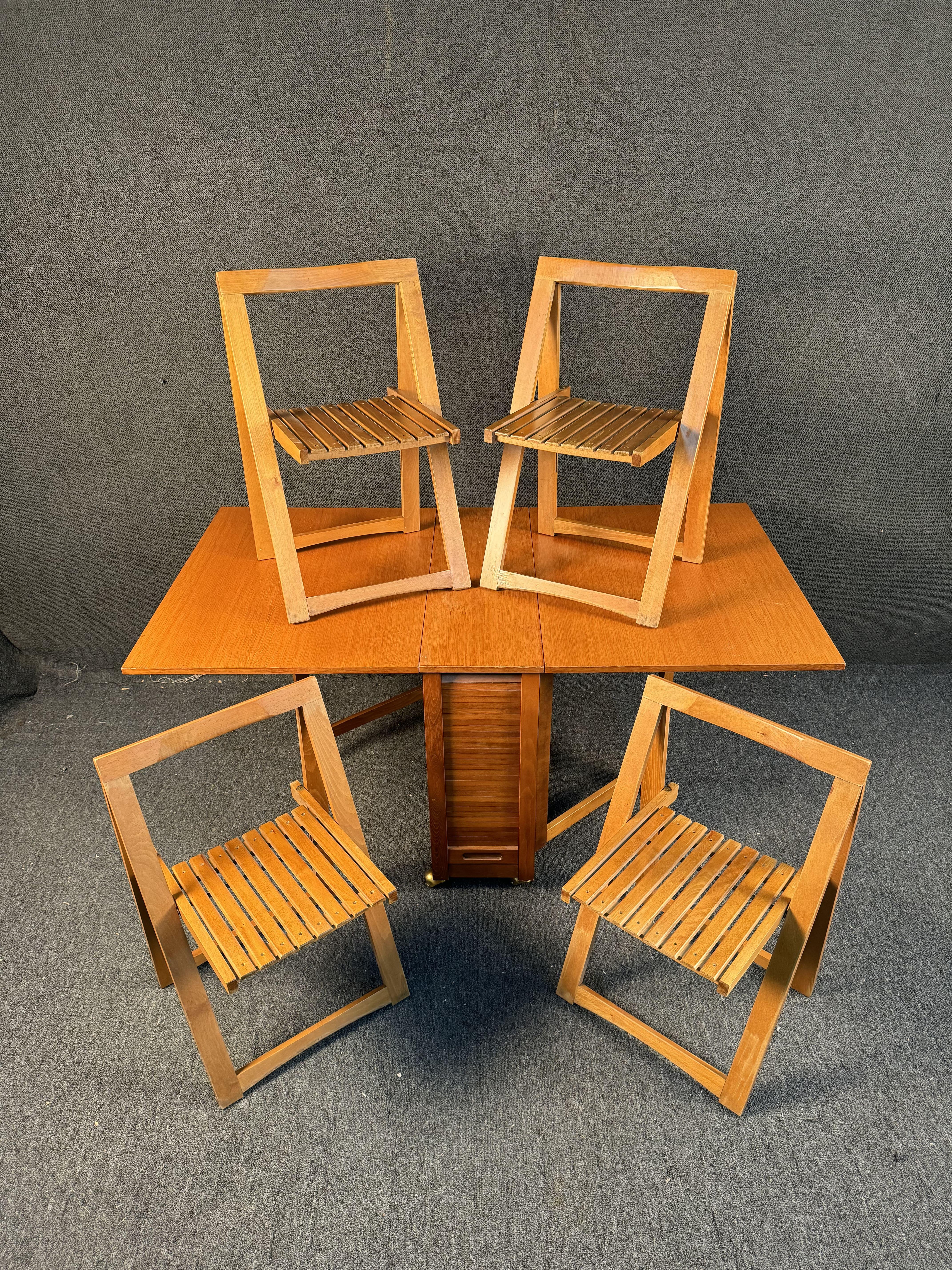 Mid-Century Teak Drop Leaf Dining Set 7