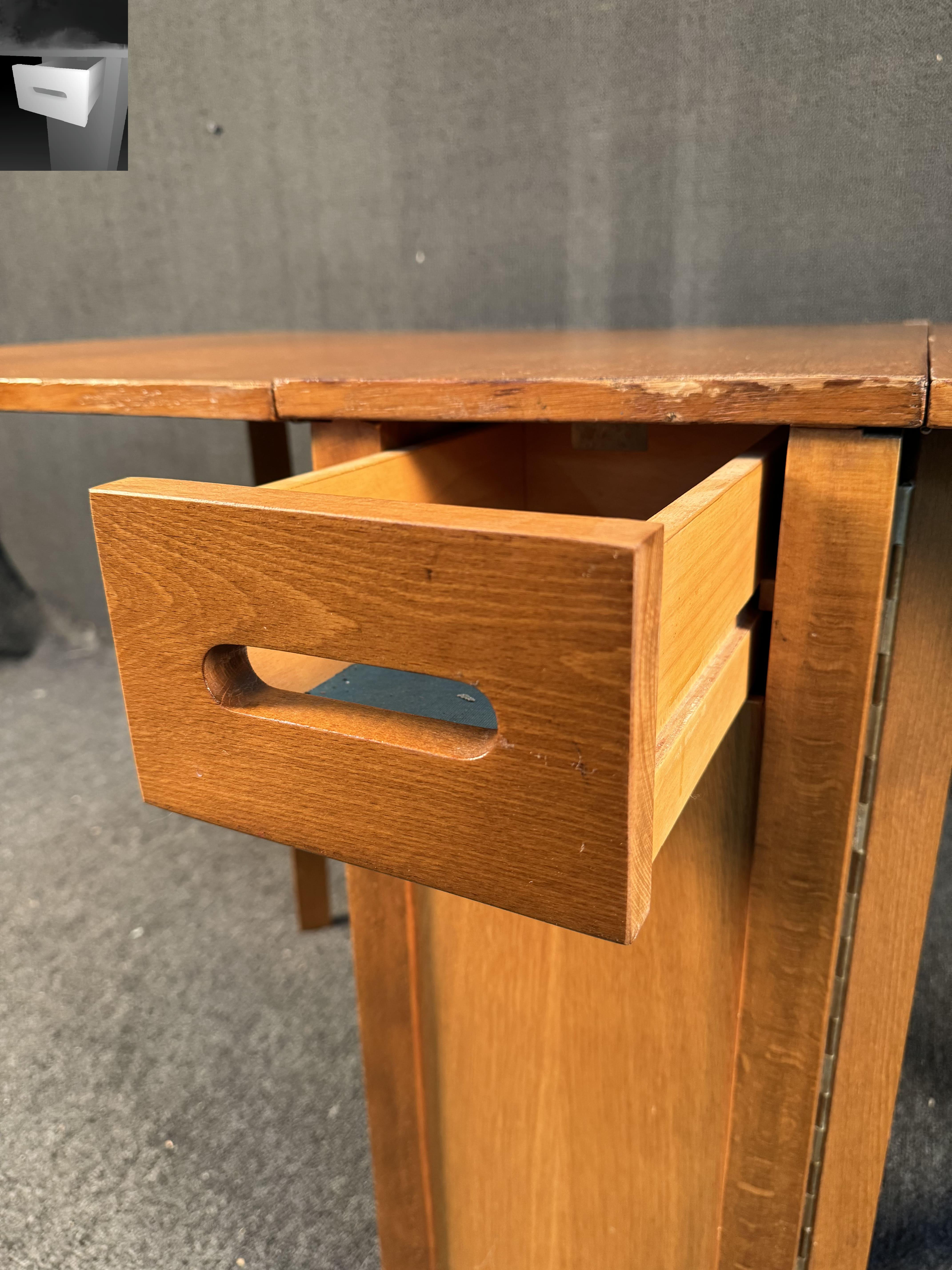 Mid-Century Teak Drop Leaf Dining Set In Good Condition In Brooklyn, NY