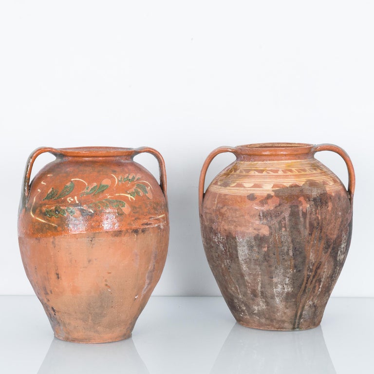 Romanian Painted Ceramic Pots, a Pair For Sale at 1stDibs romanian