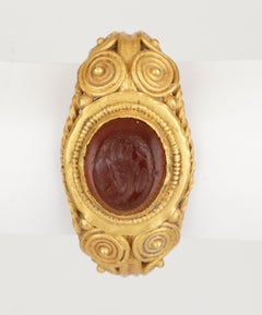 Romano-British Finger-Ring with Filigree Wire Decoration and Carnelian