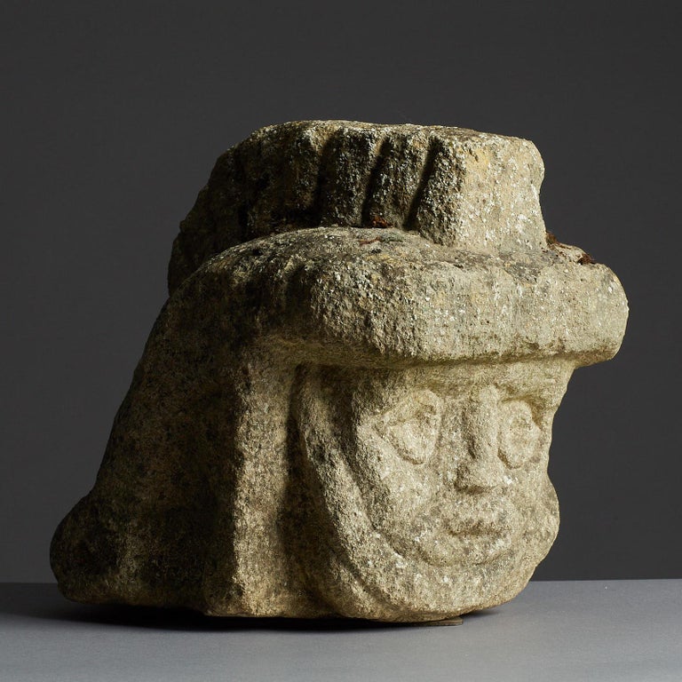 Romano Celtic Stone Head of a Legionnaire, Anglo Roman, circa 2nd-3rd ...