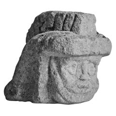 Romano Celtic Stone Head of a Legionnaire, Anglo Roman, circa 2nd-3rd Century