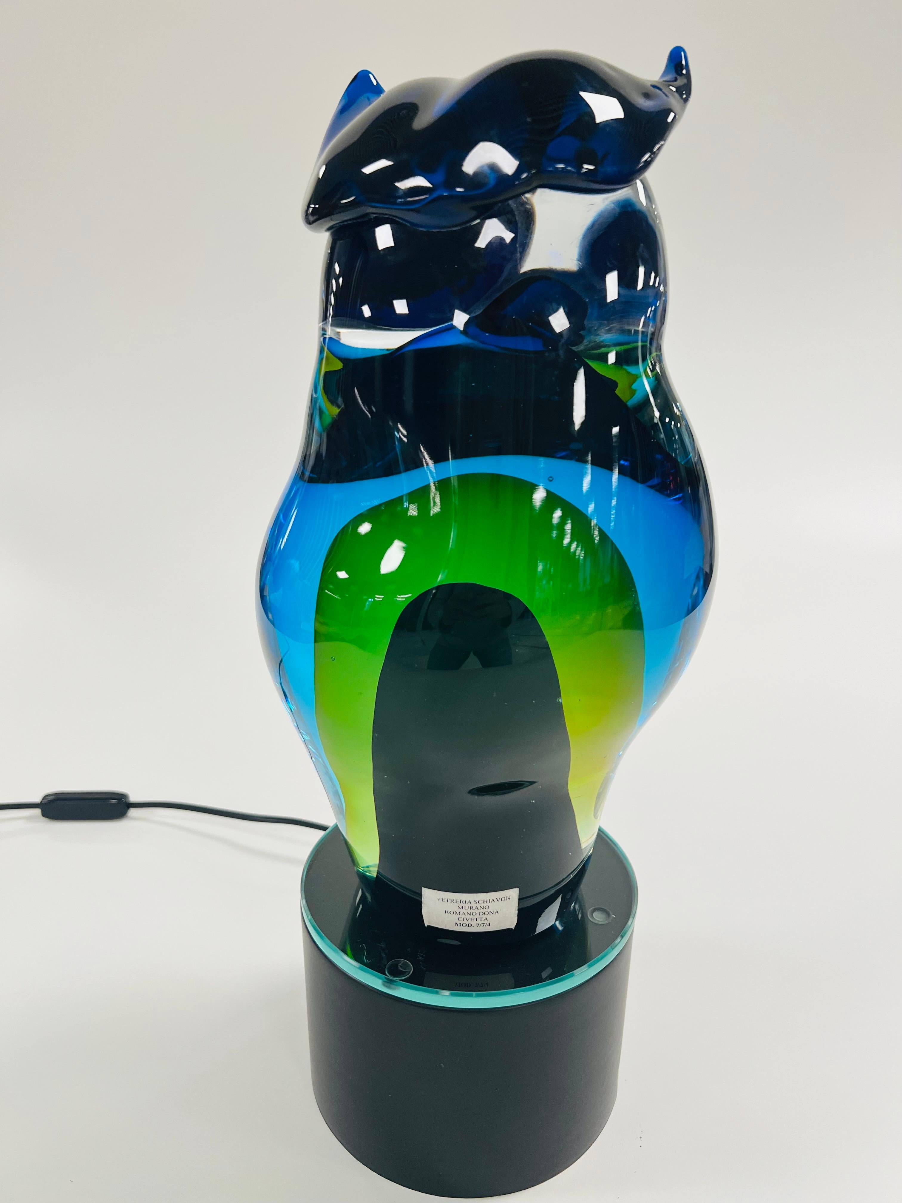 italien ROMANO DONA par Vetreria Schiavon « Civeta », circa 1950, lampe de table. en vente