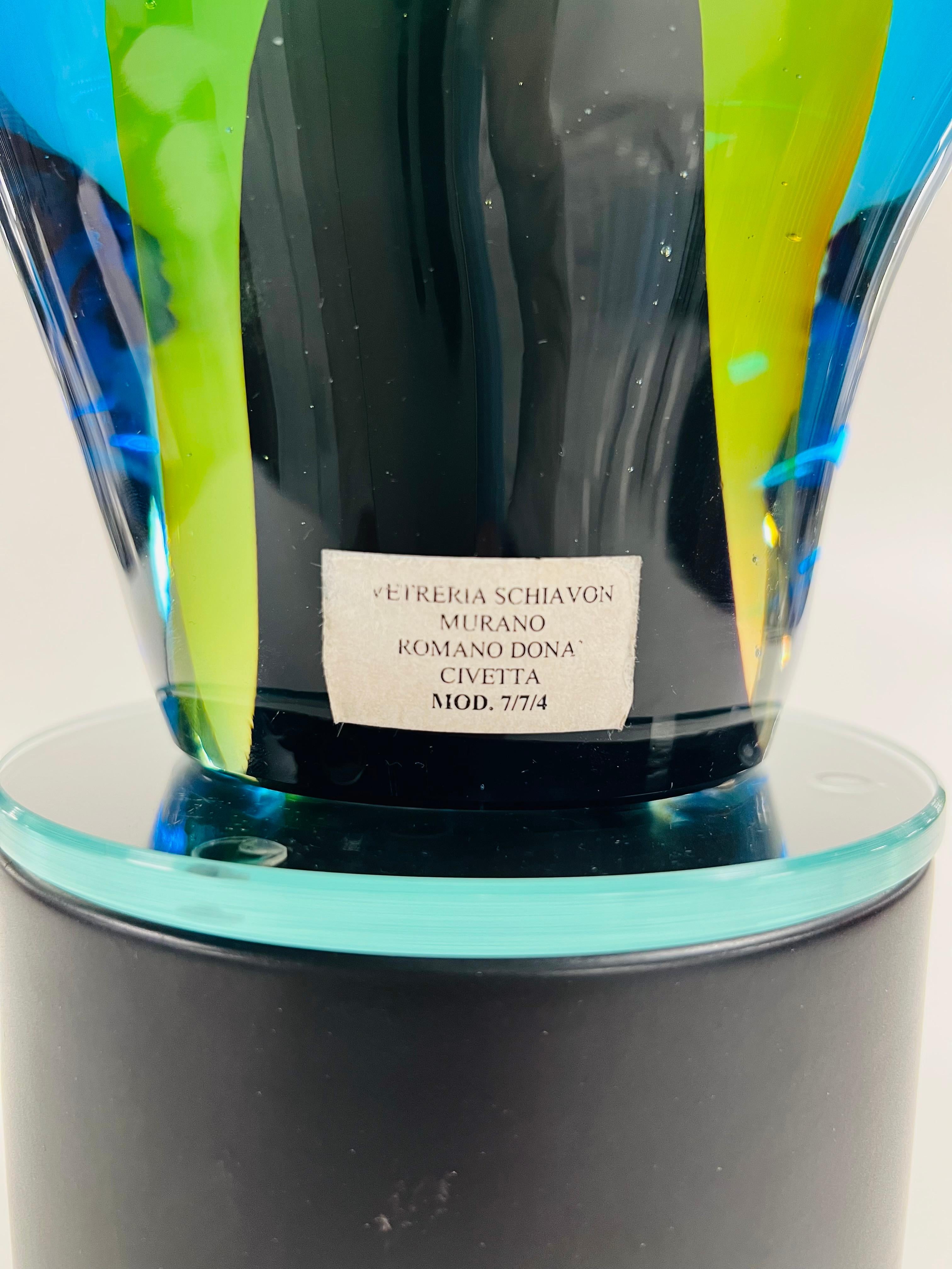 Fait main ROMANO DONA par Vetreria Schiavon « Civeta », circa 1950, lampe de table. en vente