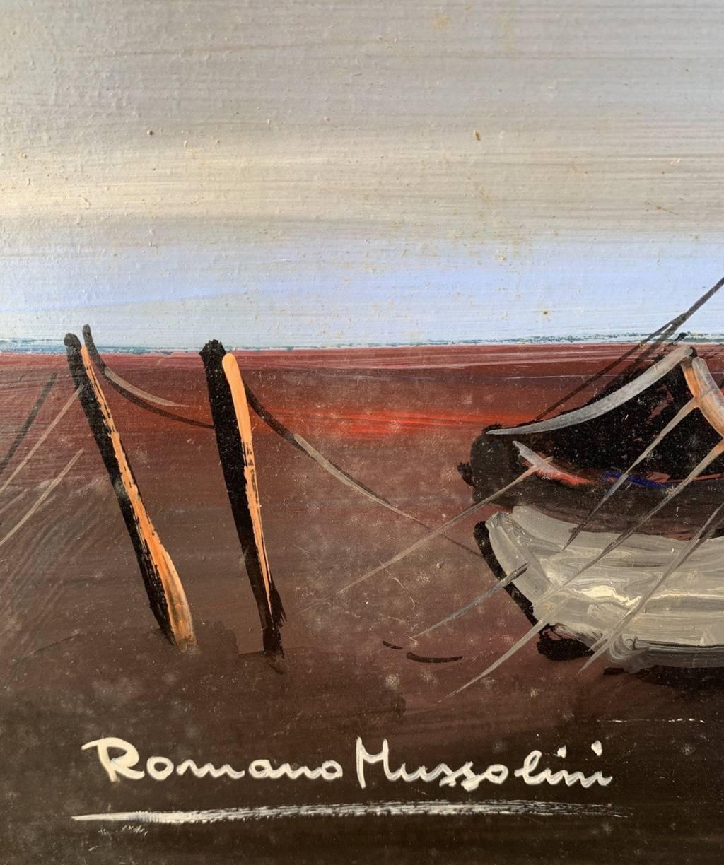 Romano Mussolini (pittore/musicista italiano) - Paesaggio del XX secolo in vendita 5