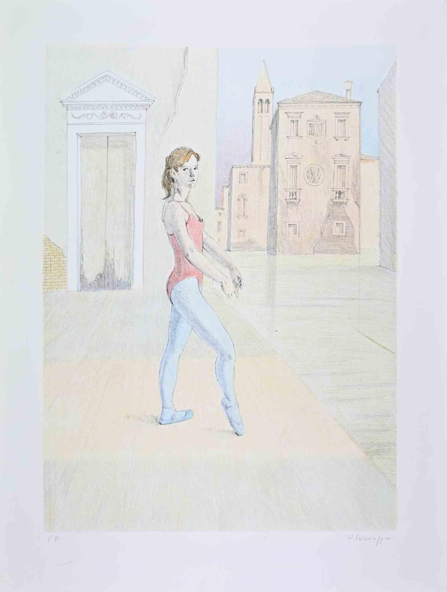 Lithograph on paper realized by Romano Parmeggiani in 1990s.

Hand signed.

Artist proof

Excellent condition.