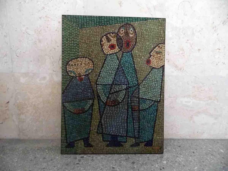 Romanos Glass tesserae Figural Mosaic For Sale at 1stDibs