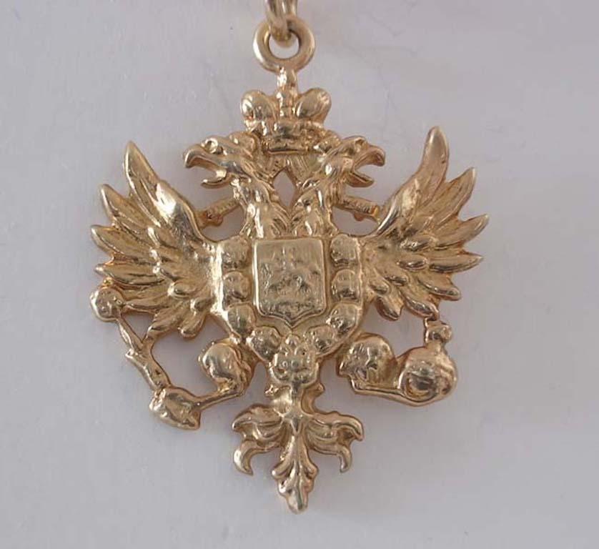 Russian Empire Romanov Eagle Pendant by Marie Betteley For Sale