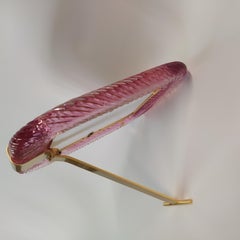 "Romans Holiday" Pink Murano glass rose brass frame photo frame