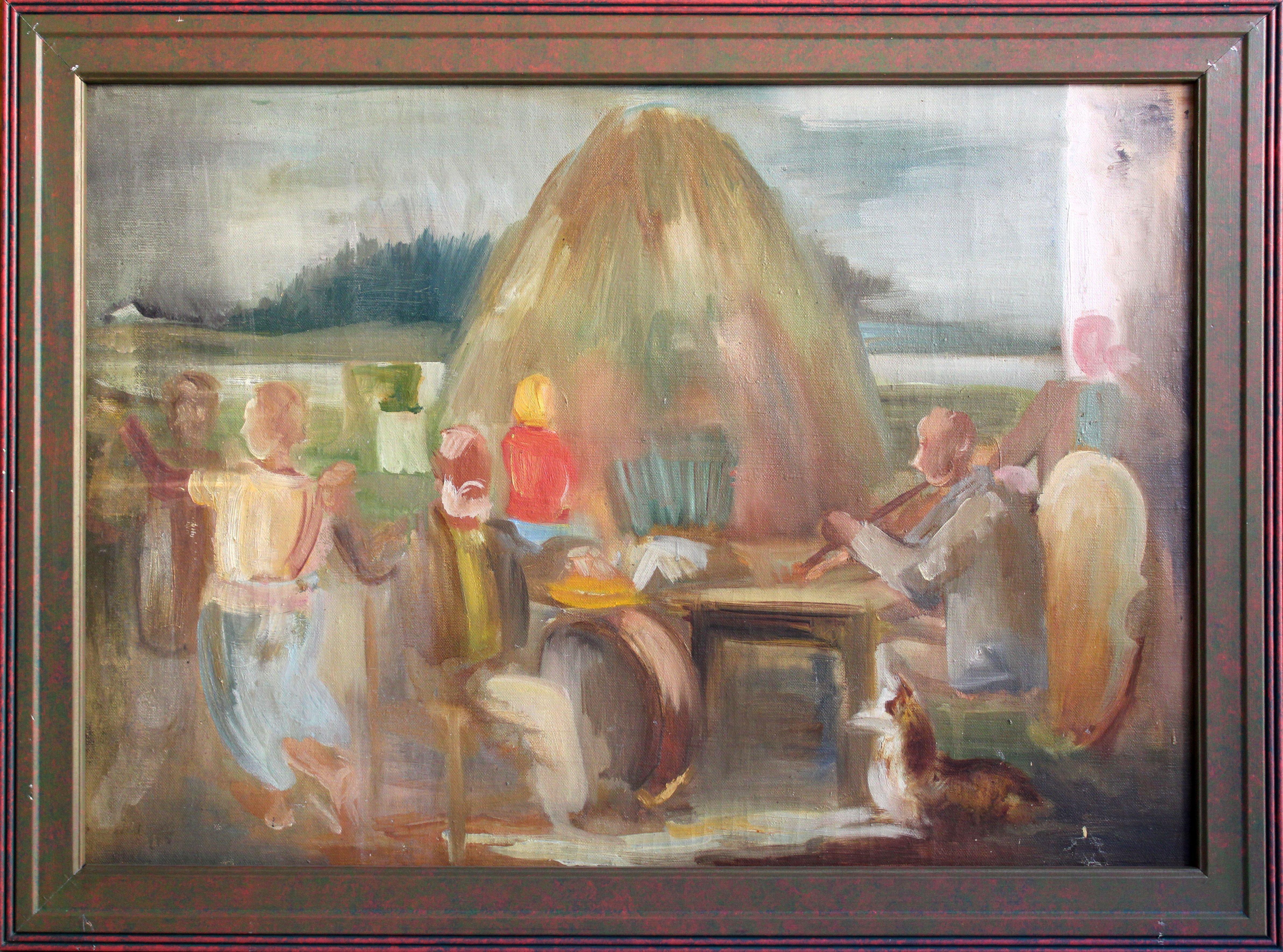 Ball. 1920er Jahre, Öl auf Leinwand, 65x92 cm – Painting von Romans Suta