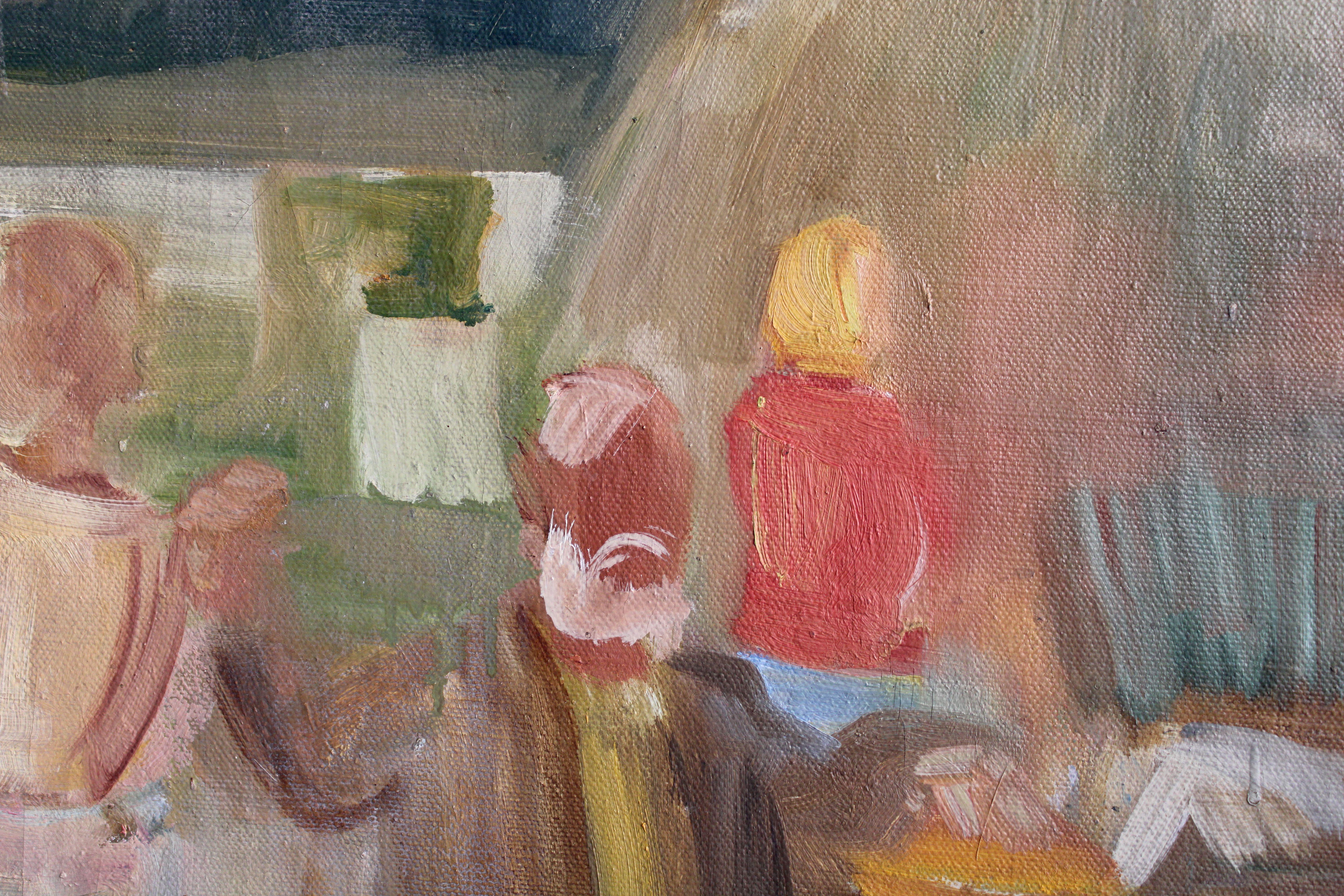 Ball. 1920er Jahre, Öl auf Leinwand, 65x92 cm
Provenienz: Romans Suta-Tochter Tatjana Suta (1923-2004)
Kunstwerk nicht signiert

Romans Suta

Geboren am 28. April 1896 in der Nähe von  Cesis (Lettland), gestorben am 14. Juli 1944 in Tiflis