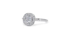Romantic 1 Carat Cushion Modified Diamond Ring with GIA Certificate