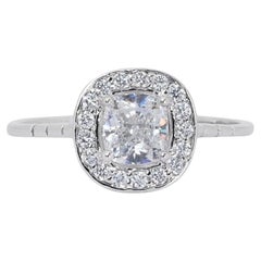 Romantic 1 Carat Cushion Modified Diamond Ring with GIA Certificate