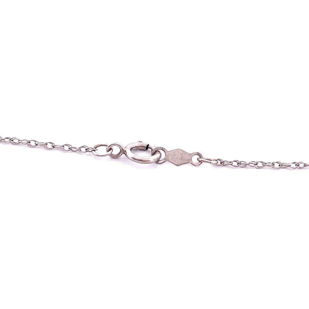 Round Cut Romantic 10K White Gold Heart Diamond Pendant Necklace For Sale