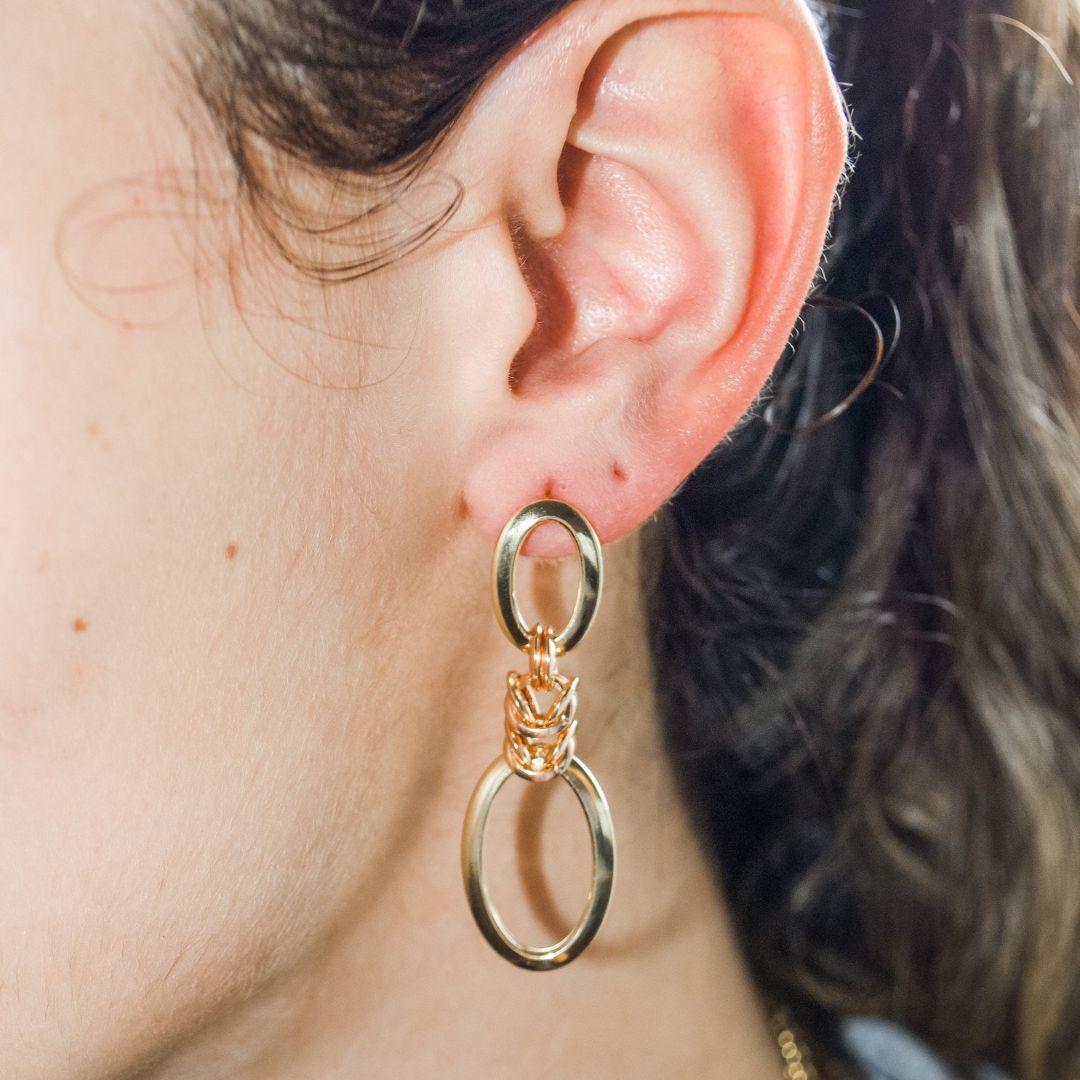 da uomo o donna Orecchini romantici a catena in oro rosa 18 carati in vendita