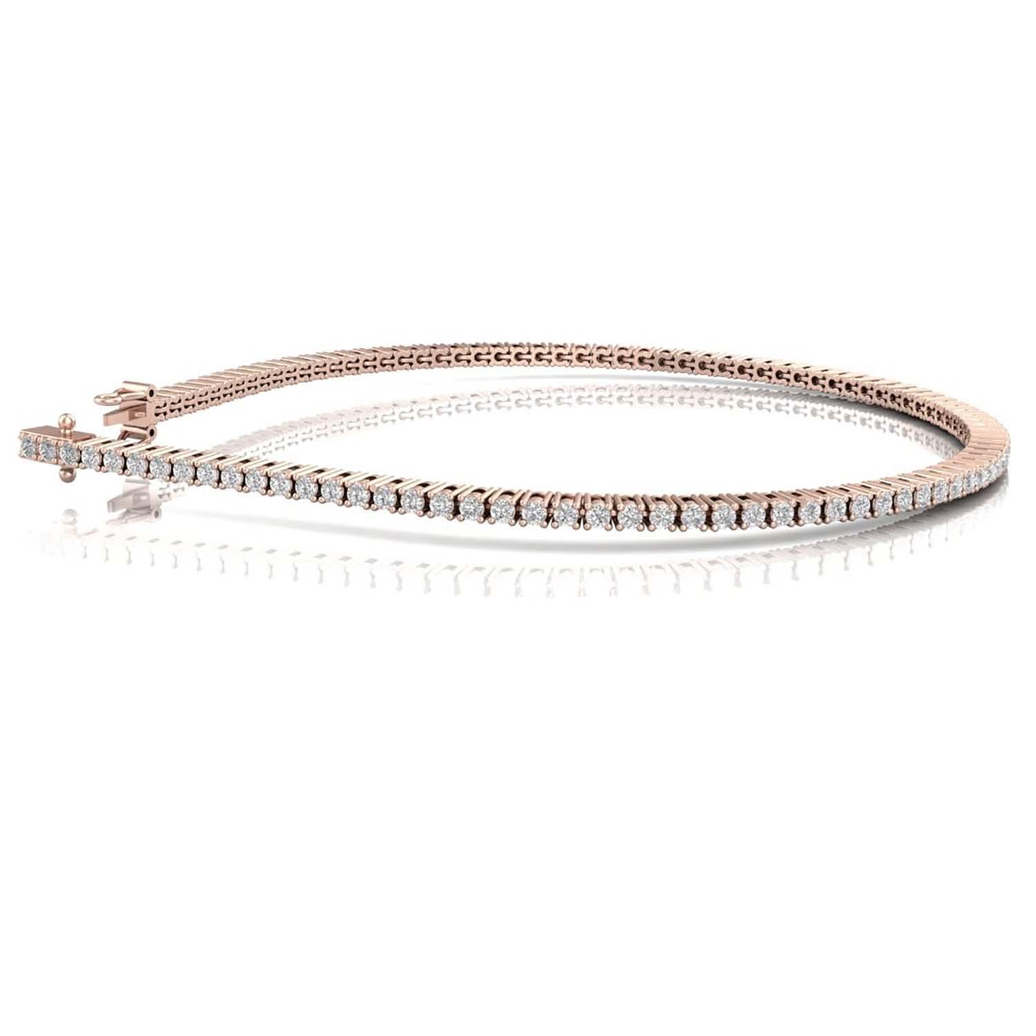 Bracelet de tennis romantique en or rose 18 carats, 7 pouces Neuf - En vente à Khet Bang Rak, Krung Thep Maha Nakhon