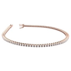 Bracelet de tennis romantique en or rose 18 carats, 7 pouces