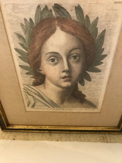 Romantic 18th Century Italian Hand Colored Engraving