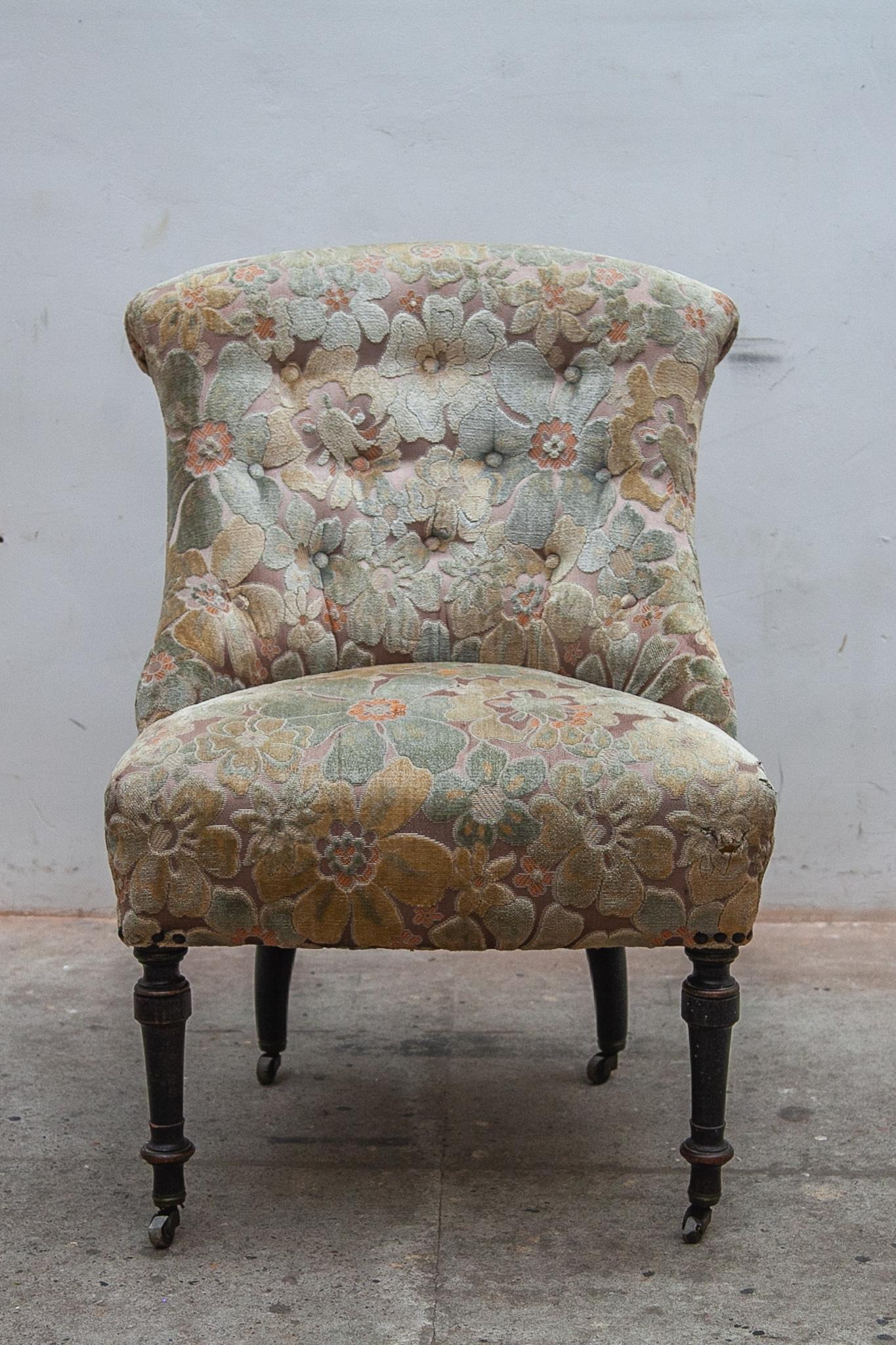 French Romantic 19 Century Victorian Club Chairs