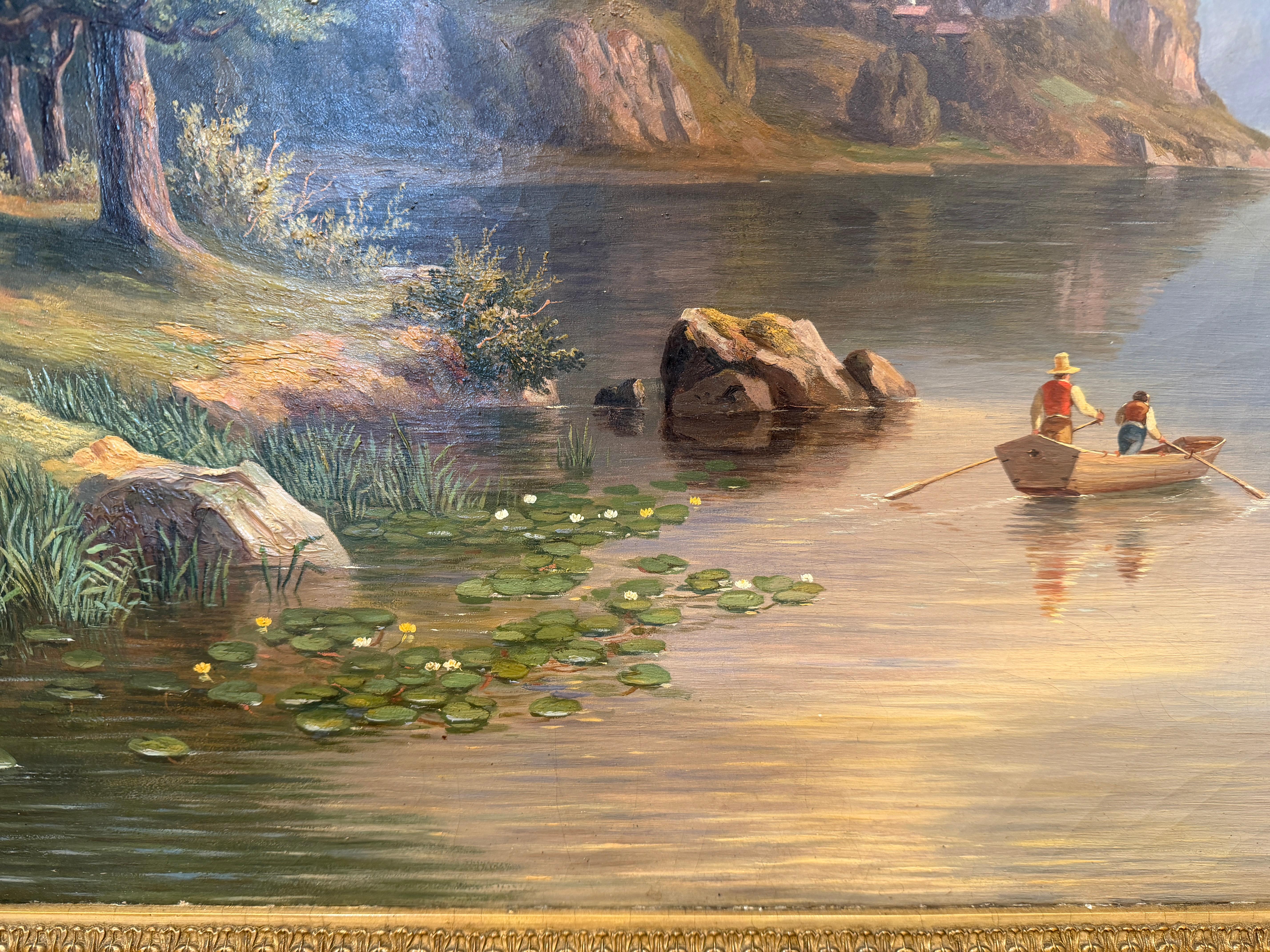 Romantic 19th-Century Alpine Landscape in Grand Gilt Frame Jakob Joseph Zelger en venta 5