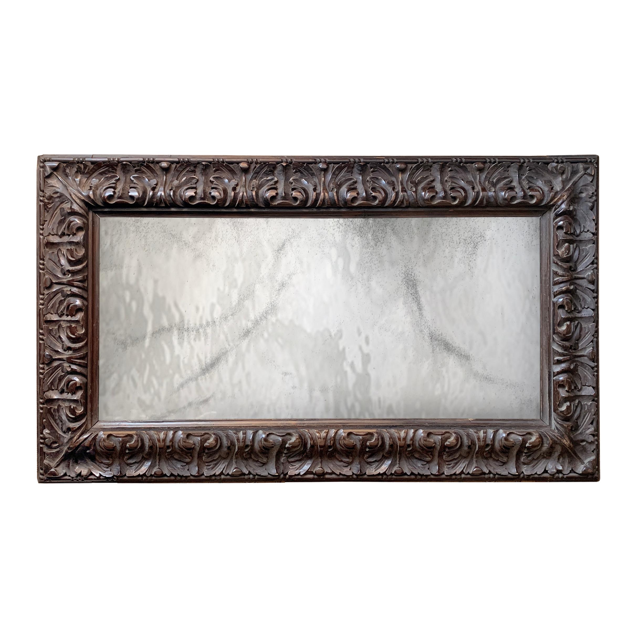 Neoclassical Romantic 19th Century Italian Framed Mirror For Sale
